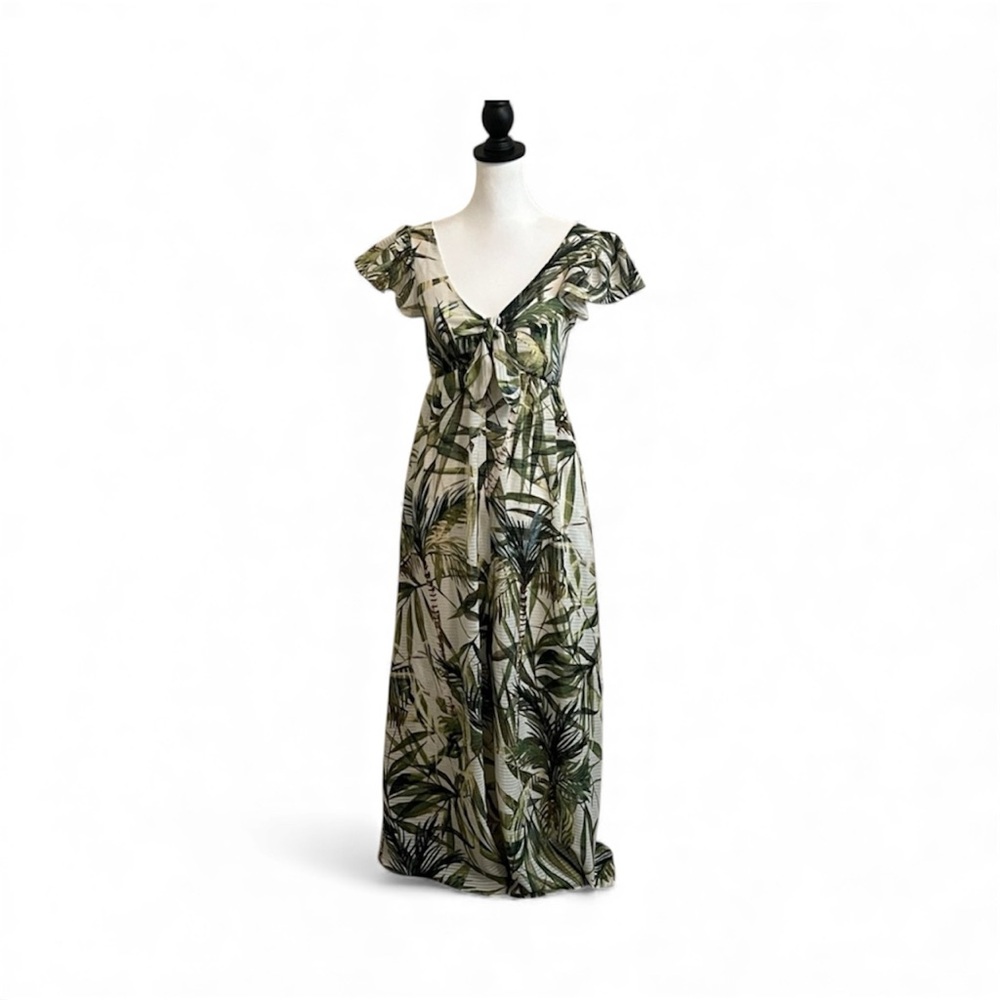 Taylor Green and Brown Patterned Dress